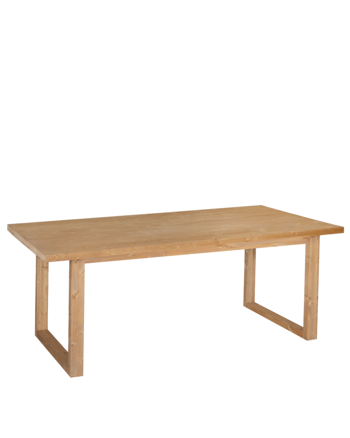 Table de salle à manger en bois massif dans le ton chêne moyen de différentes tailles