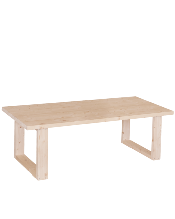 Table basse en bois massif dans le ton naturel de différentes tailles