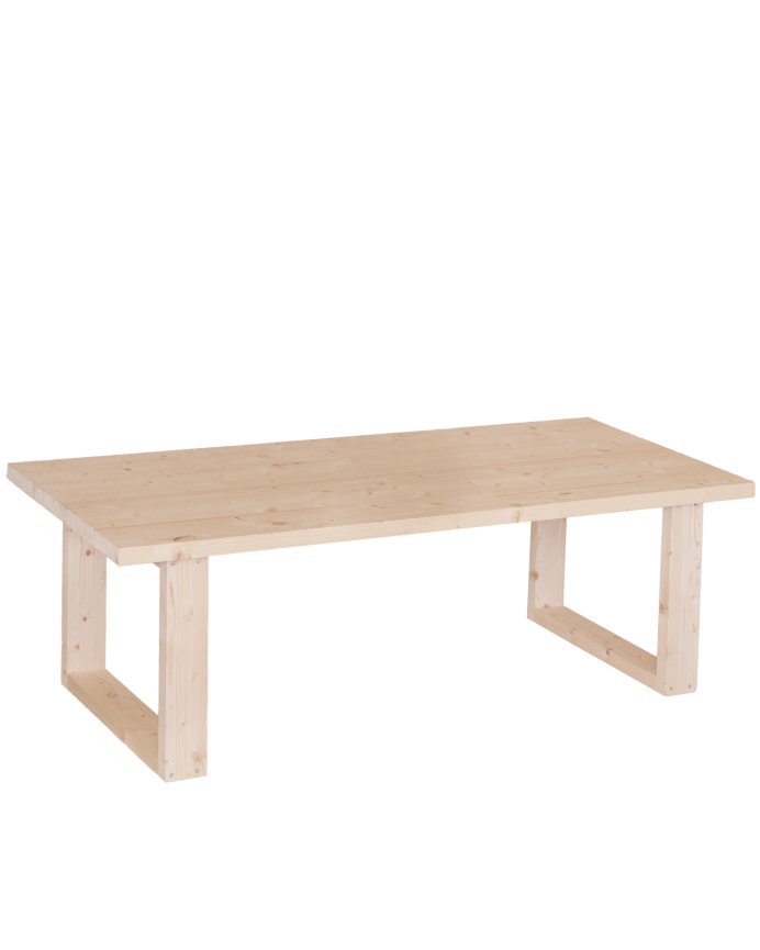 Table basse en bois massif dans le ton naturel de différentes tailles