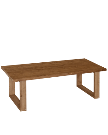 Table basse en bois massif dans le ton chêne foncé de différentes tailles