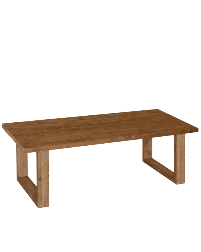 Table basse en bois massif dans le ton chêne foncé de différentes tailles