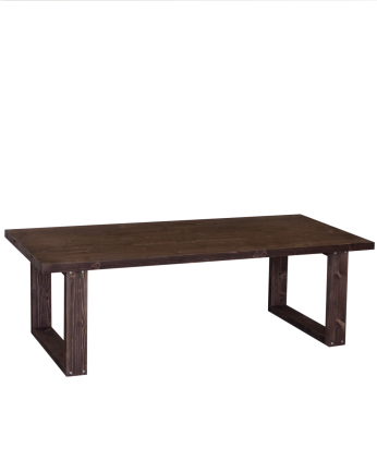 Table basse en bois massif dans le ton noyer de différentes tailles