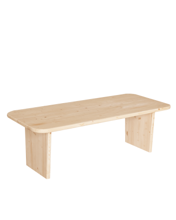 Table basse en bois massif dans le ton naturel de différentes tailles