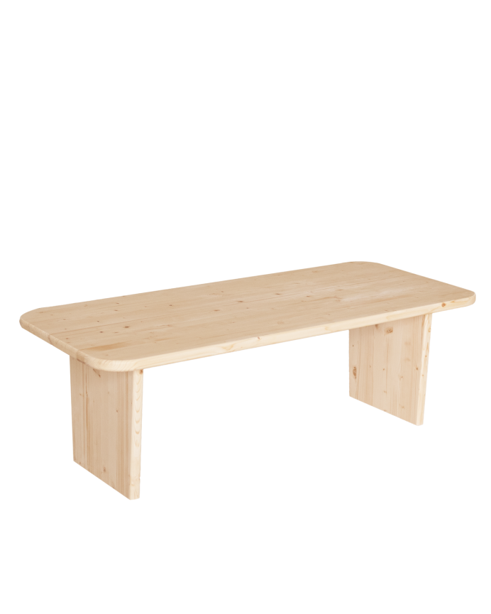 Table basse en bois massif dans le ton naturel de différentes tailles