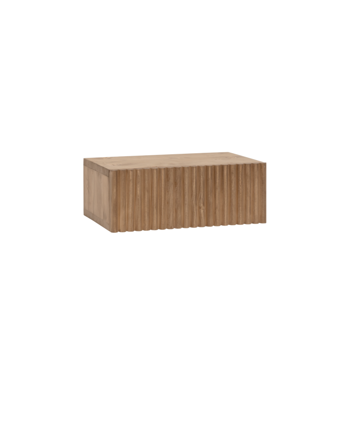 Table de chevet en bois massif flottant ton chêne foncé de 40cm