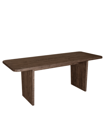 Table de salle à manger en bois massif dans le ton noyer de différentes tailles