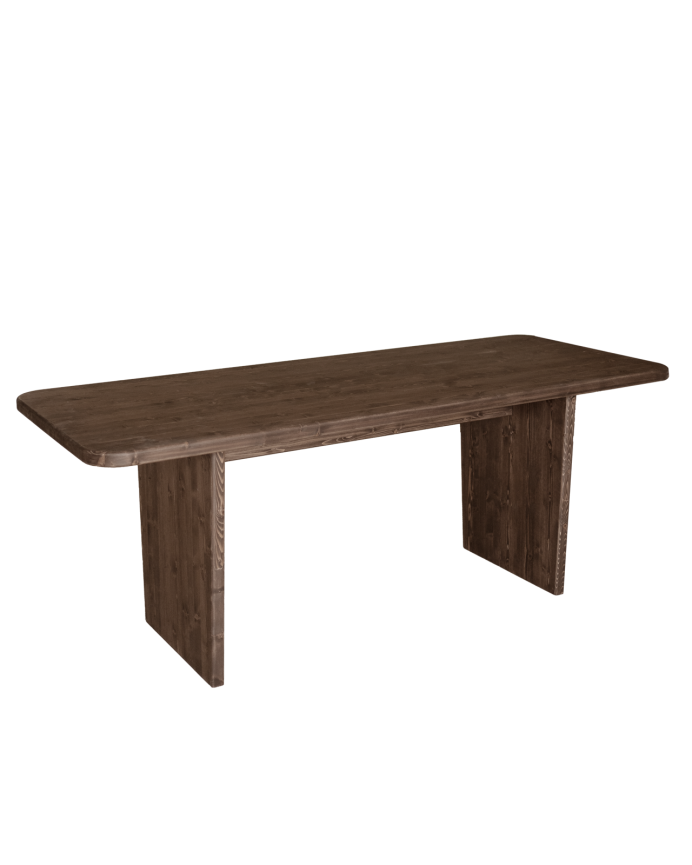 Table de salle à manger en bois massif dans le ton noyer de différentes tailles