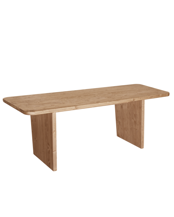 Table de salle à manger en bois massif dans le ton chêne foncé de différentes tailles