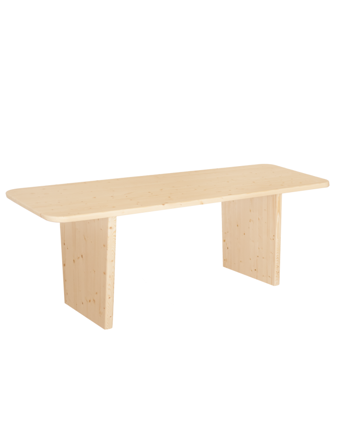 Table de salle à manger en bois massif dans le ton naturel de différentes tailles