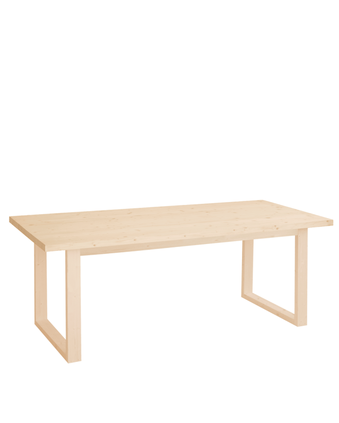 Table de salle à manger en bois massif dans le ton naturel de différentes tailles