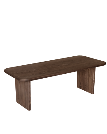 Table basse en bois massif dans le ton noyer de différentes tailles