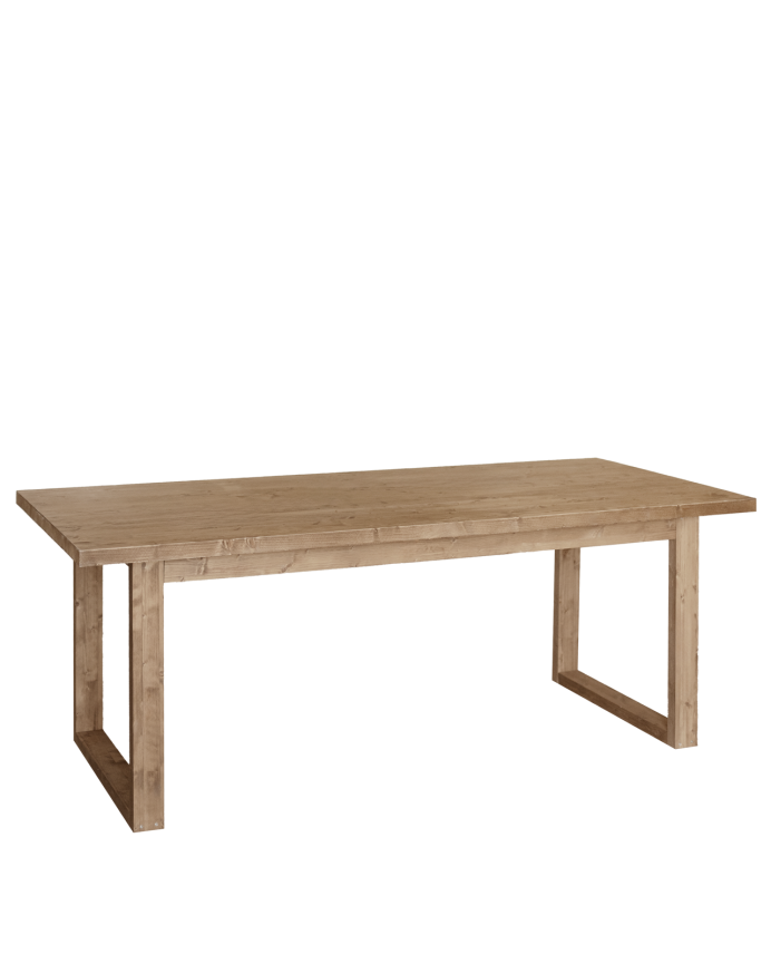 Table de salle à manger en bois massif dans le ton chêne foncé de différentes tailles