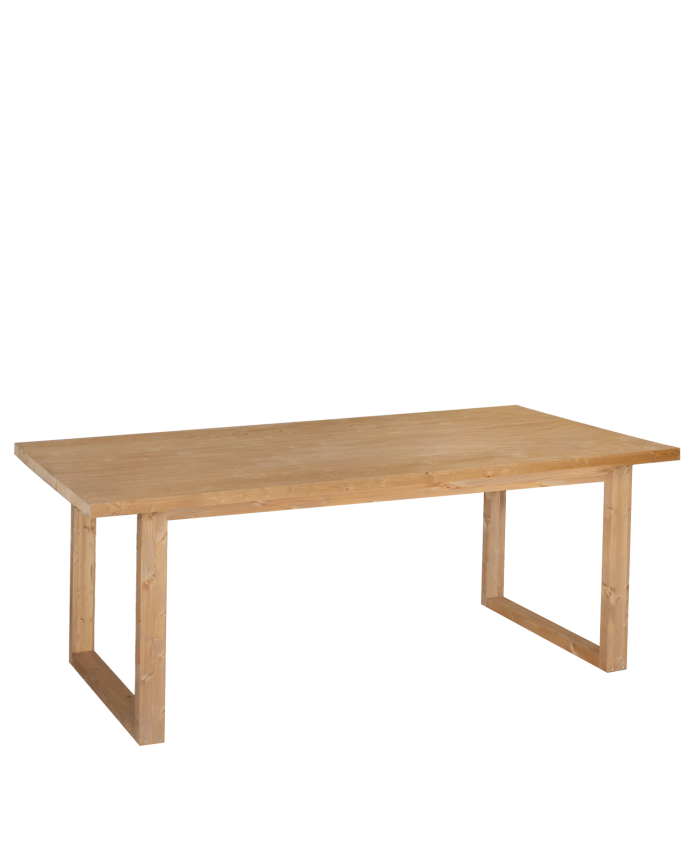 Table de salle à manger en bois massif dans le ton chêne moyen de différentes tailles