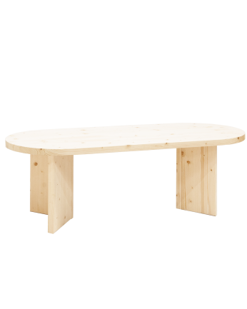 Table basse en bois massif ton naturel 120cm