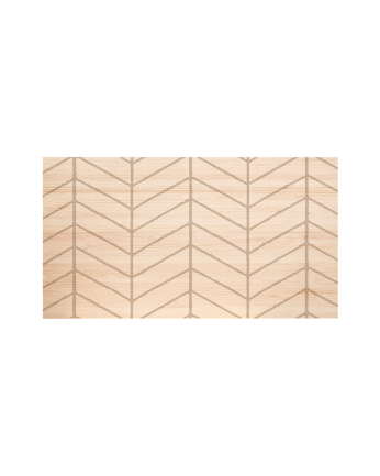 Tête de lit en bois massif imprimée motif chevrons l ton naturel en différentes tailles
