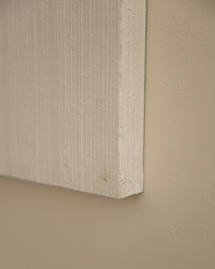 Tableau vert et blanc décoratif sur coton avec cadre en bois peint à la main à la peinture à l'huile en différentes tailles