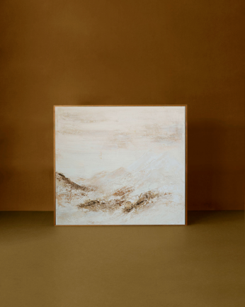 Tableau blanc décoratif sur toile de coton avec cadre en bois peint à la main à la peinture à l'huile différentes tailles