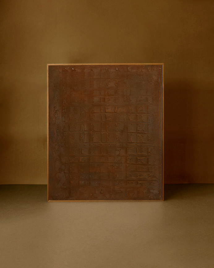 Tableau marron décoratif sur toile de coton avec cadre en bois peint à la main à la peinture à l'huile différentes tailles