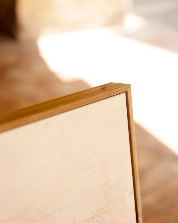 Tableau blanc décoratif sur toile de coton avec cadre en bois peint à la main à la peinture à l'huile différentes tailles