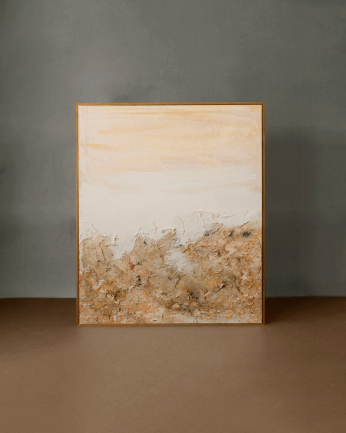 Tableau blanc décoratif sur toile de coton avec cadre en bois peint à la main à la peinture à l'huile différentes tailles
