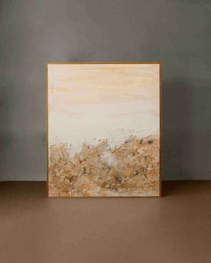 Tableau blanc décoratif sur toile de coton avec cadre en bois peint à la main à la peinture à l'huile différentes tailles