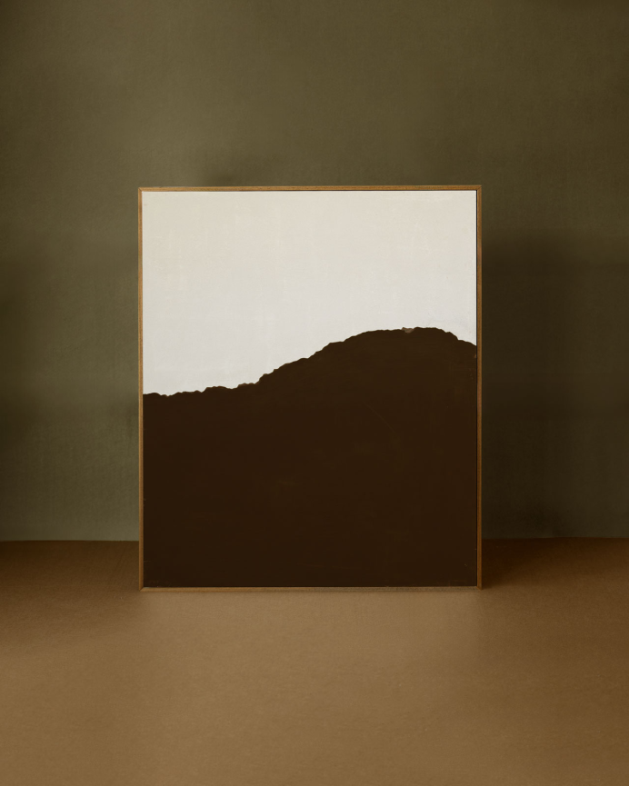 Tableau marron décoratif sur toile de coton avec cadre en bois peint à la main à la peinture à l'huile différentes tailles