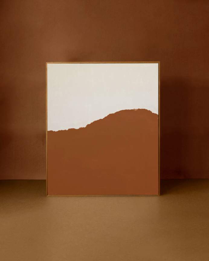 Tableau terracotta décoratif sur toile de coton avec cadre en bois peint à la main à la peinture à l'huile différentes tailles