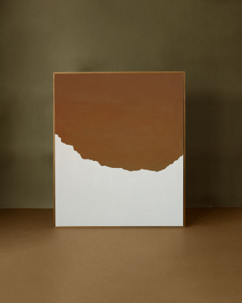 Tableau terracotta décoratif sur toile de coton avec cadre en bois peint à la main à la peinture à l'huile différentes tailles
