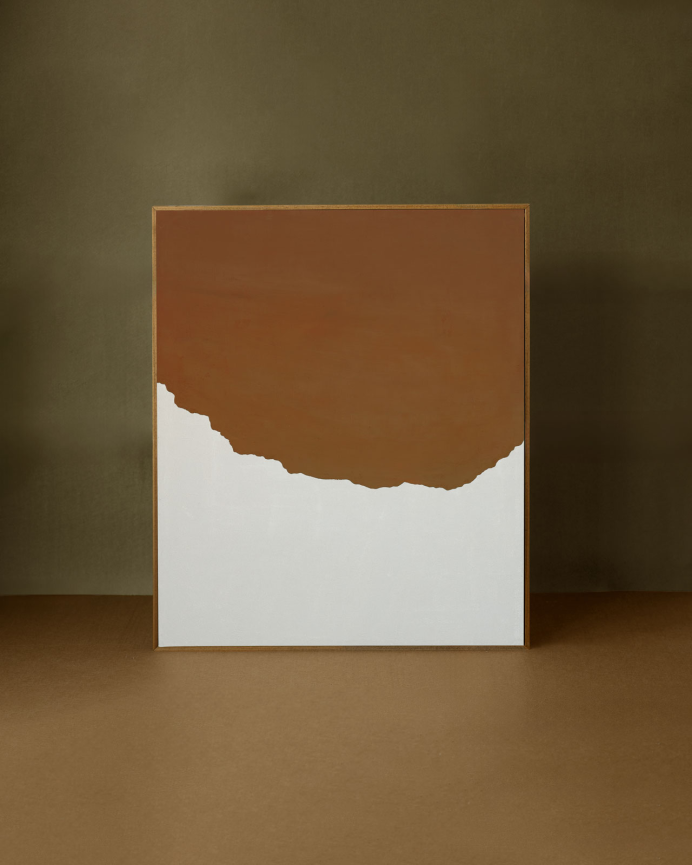 Tableau terracotta décoratif sur toile de coton avec cadre en bois peint à la main à la peinture à l'huile différentes tailles