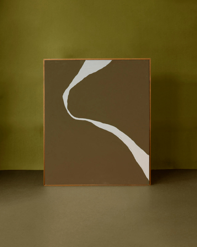 Tableau vert décoratif sur toile de coton avec cadre en bois peint à la main à la peinture à l'huile différentes tailles