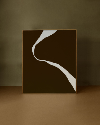Tableau marron décoratif sur toile de coton avec cadre en bois peint à la main à la peinture à l'huile différentes tailles