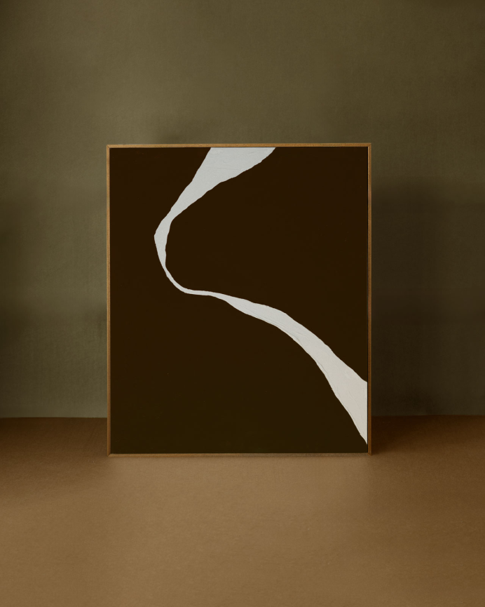 Tableau marron décoratif sur toile de coton avec cadre en bois peint à la main à la peinture à l'huile différentes tailles