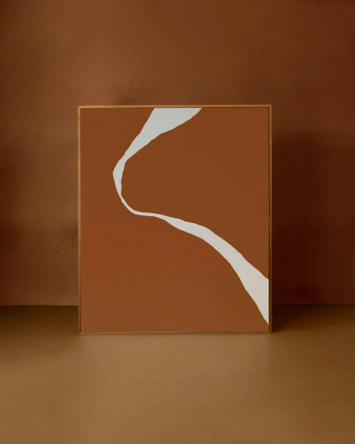 Tableau terracotta décoratif sur toile de coton avec cadre en bois peint à la main à la peinture à l'huile différentes tailles