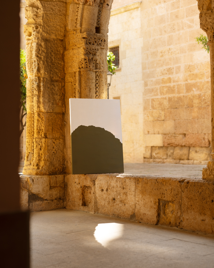 Tableau vert décoratif sur toile de coton avec cadre en bois peint à la main à la peinture à l'huile différentes tailles