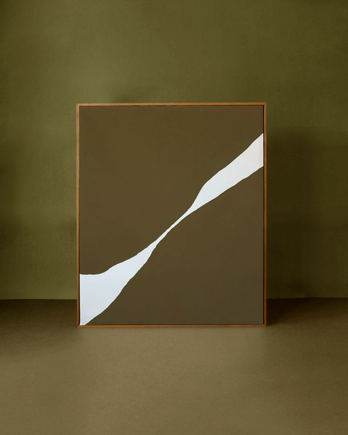 Tableau vert décoratif sur toile de coton avec cadre en bois peint à la main à la peinture à l'huile différentes tailles