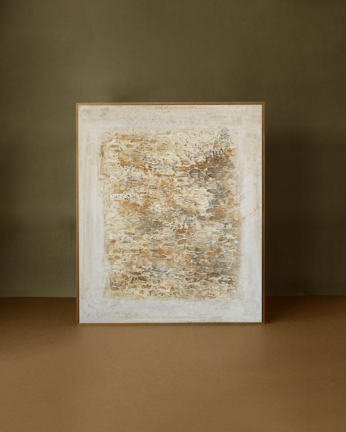 Tableau blanc décoratif sur toile de coton avec cadre en bois peint à la main à la peinture à l'huile différentes tailles