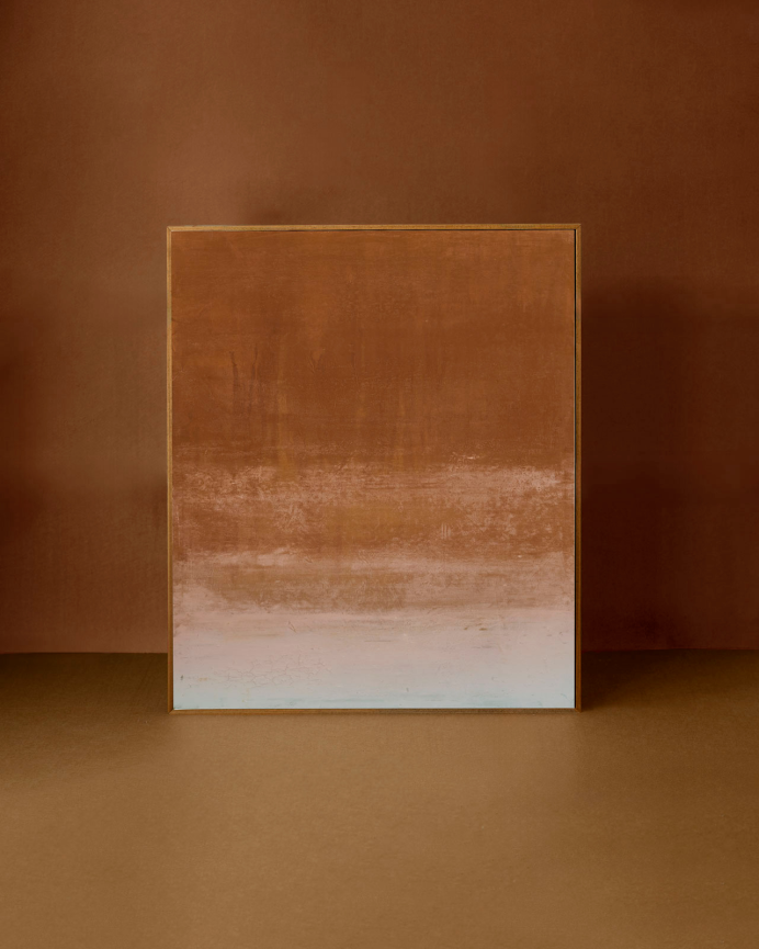 Tableau terracotta décoratif sur toile de coton avec cadre en bois peint à la main à la peinture à l'huile différentes tailles
