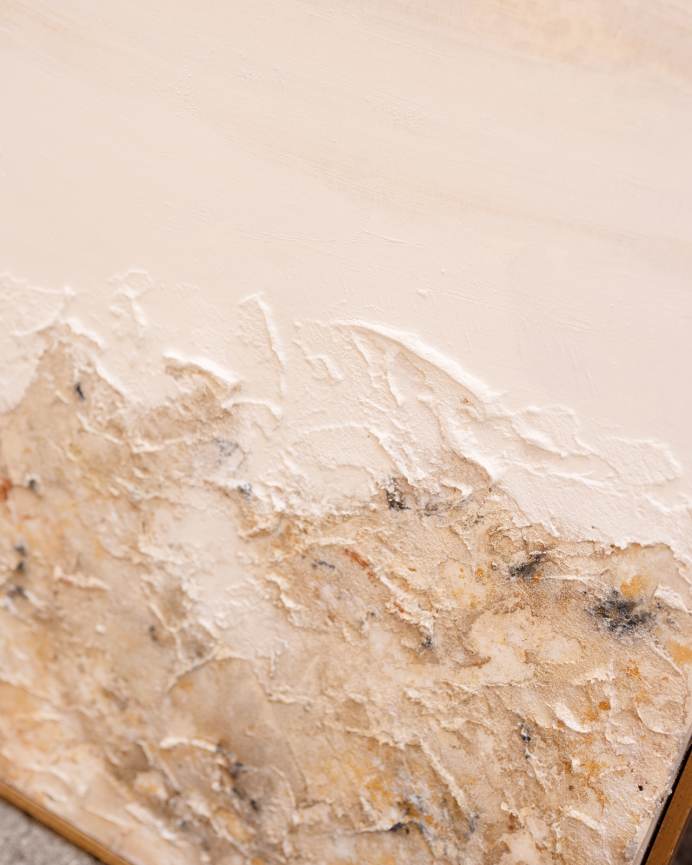 Tableau blanc décoratif sur toile de coton avec cadre en bois peint à la main à la peinture à l'huile différentes tailles