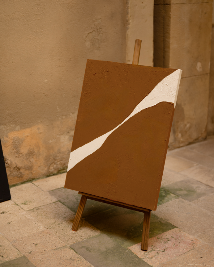 Tableau terracotta décoratif sur toile de coton avec cadre en bois peint à la main à la peinture à l'huile différentes tailles