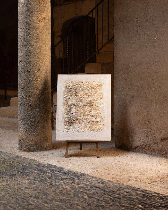 Tableau blanc décoratif sur toile de coton avec cadre en bois peint à la main à la peinture à l'huile différentes tailles