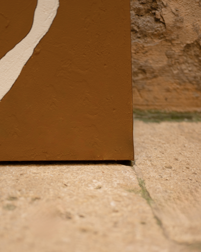 Tableau terracotta décoratif sur toile de coton avec cadre en bois peint à la main à la peinture à l'huile différentes tailles