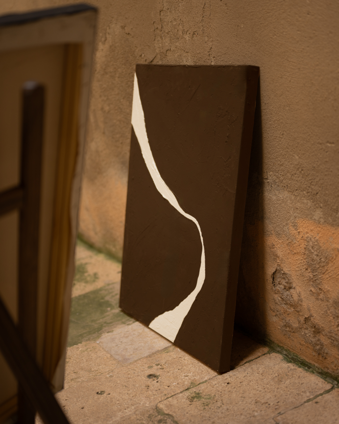 Tableau marron décoratif sur toile de coton avec cadre en bois peint à la main à la peinture à l'huile différentes tailles