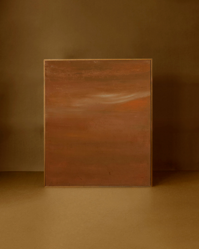 Tableau terracotta décoratif sur toile de coton avec cadre en bois peint à la main à la peinture à l'huile différentes tailles