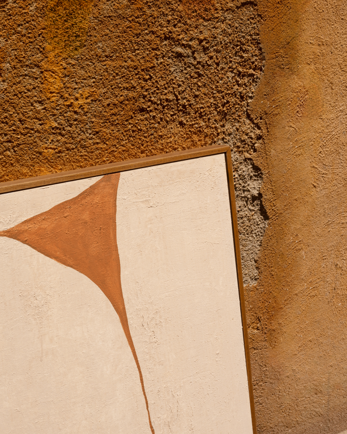 Tableau terracotta décoratif sur toile de coton avec cadre en bois peint à la main à la peinture à l'huile différentes tailles