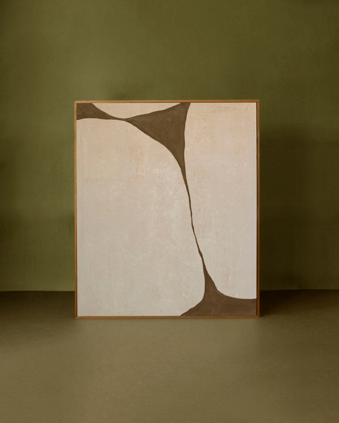 Tableau vert décoratif sur toile de coton avec cadre en bois peint à la main à la peinture à l'huile différentes tailles
