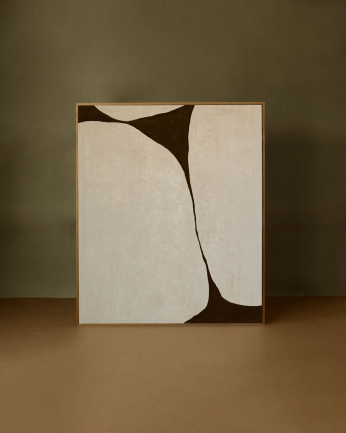 Tableau marron décoratif sur toile de coton avec cadre en bois peint à la main à la peinture à l'huile différentes tailles
