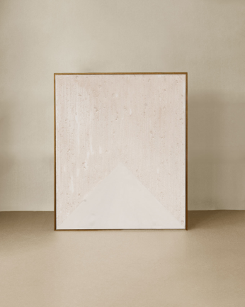 Tableau beige décoratif sur toile de coton avec cadre en bois peint à la main à la peinture à l'huile en différentes tailles