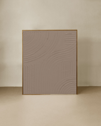 Tableau marron décoratif sur coton avec cadre en bois peint à la main à la peinture à l'huile en différentes tailles