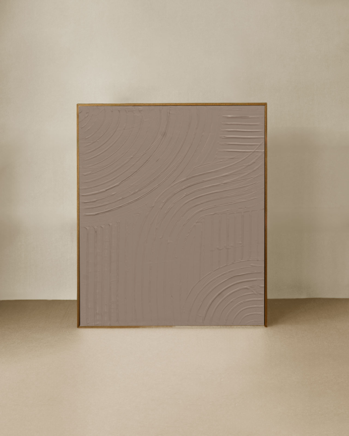 Tableau marron décoratif sur coton avec cadre en bois peint à la main à la peinture à l'huile en différentes tailles