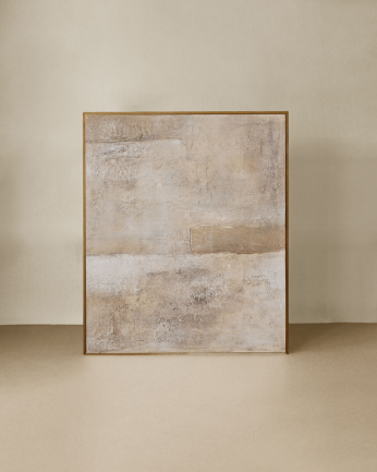 Tableau gris décoratif sur toile de coton avec cadre en bois peint à la main à la peinture à l'huile en différentes tailles